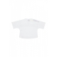 maglietta corta donna w strass logo crop tee WHITE/STRASS BOREAL