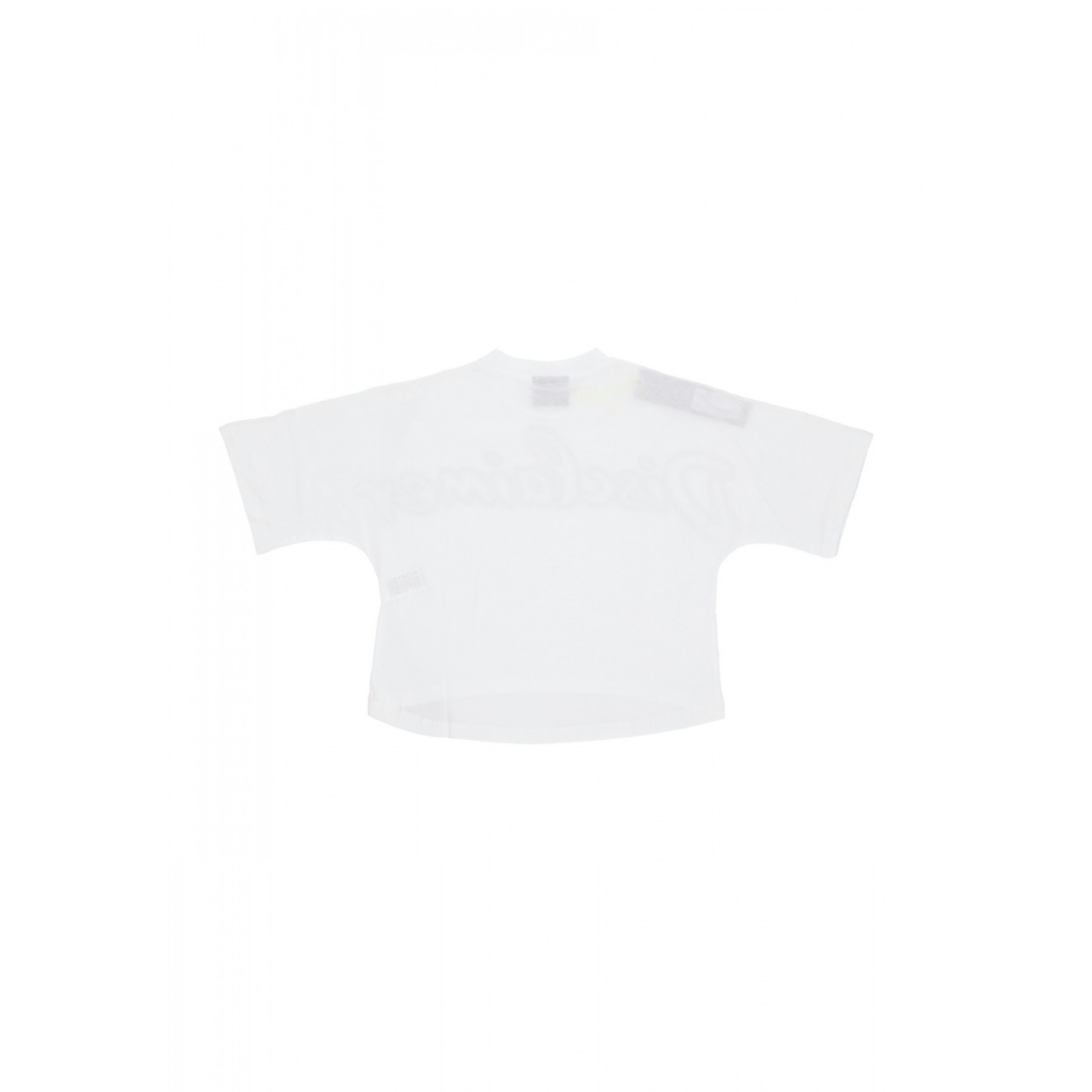 maglietta corta donna w strass logo crop tee WHITE/STRASS BOREAL