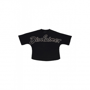 maglietta corta donna w strass logo crop tee BLACK