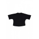maglietta corta donna w strass logo crop tee BLACK