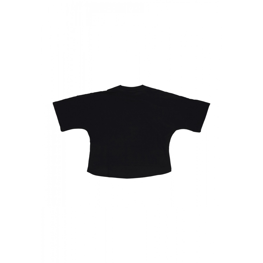 maglietta corta donna w strass logo crop tee BLACK