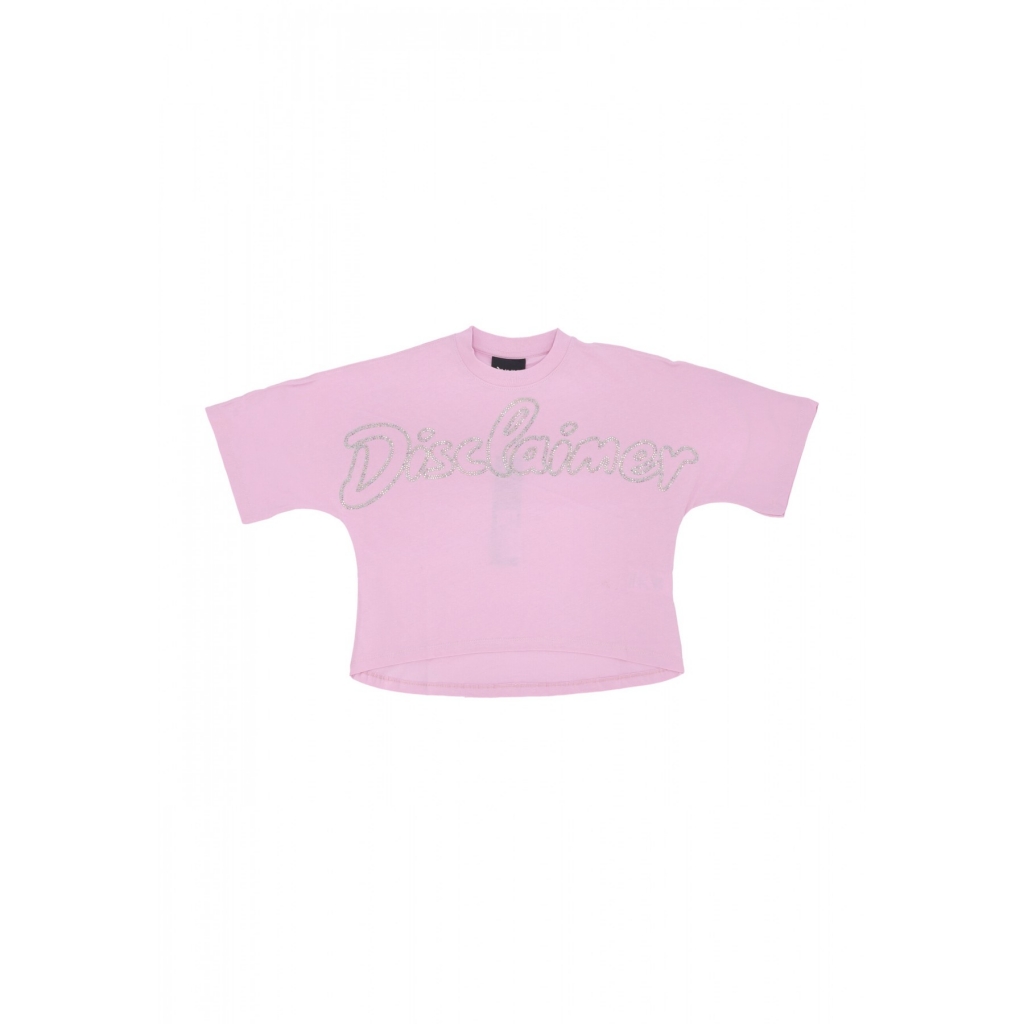 maglietta corta donna w strass logo crop tee PINK/STRASS BOREAL