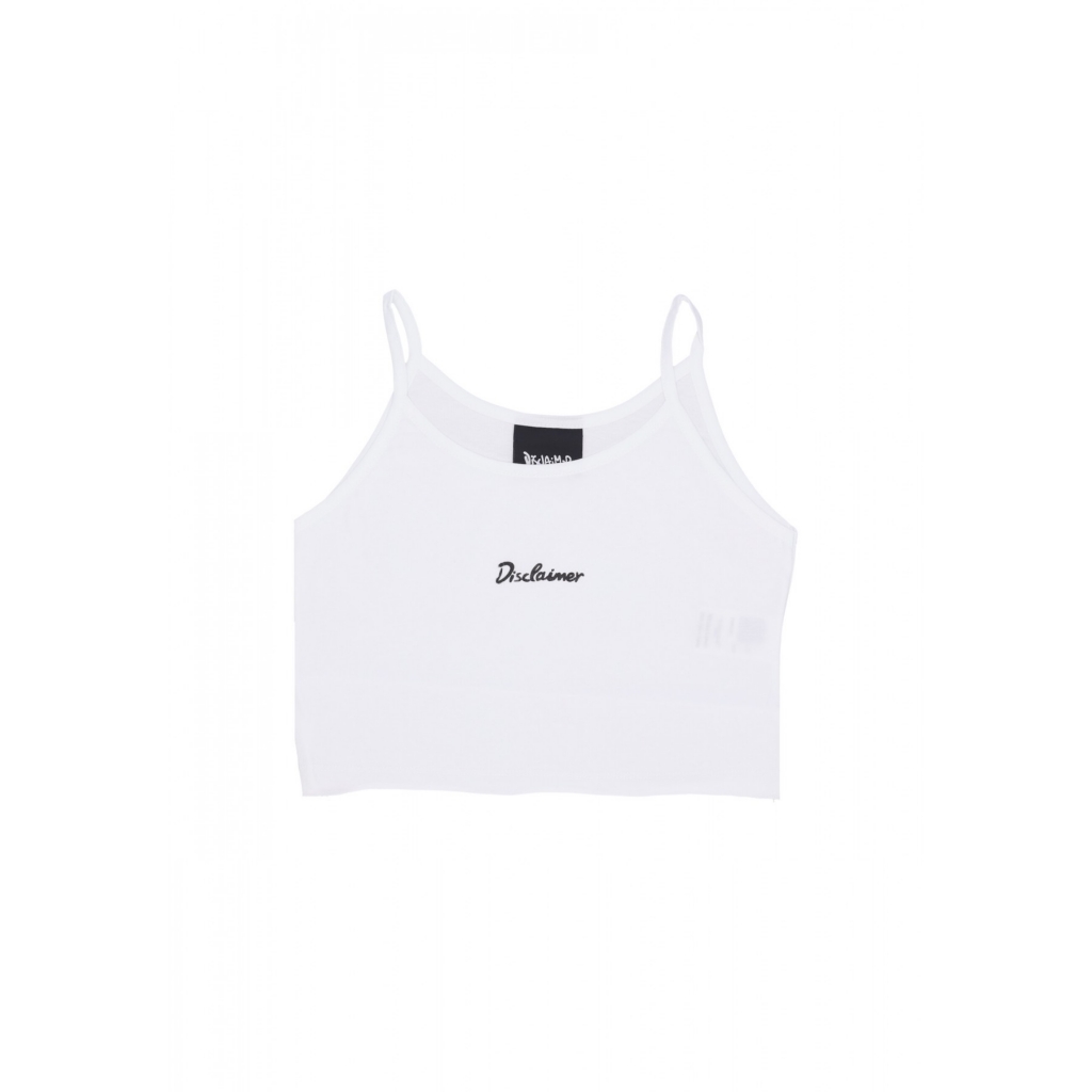 canotta corta donna w logo crop tank WHITE