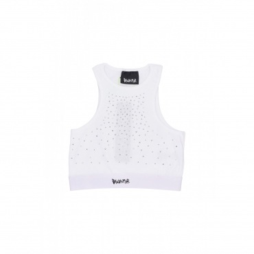 top donna w strass top WHITE