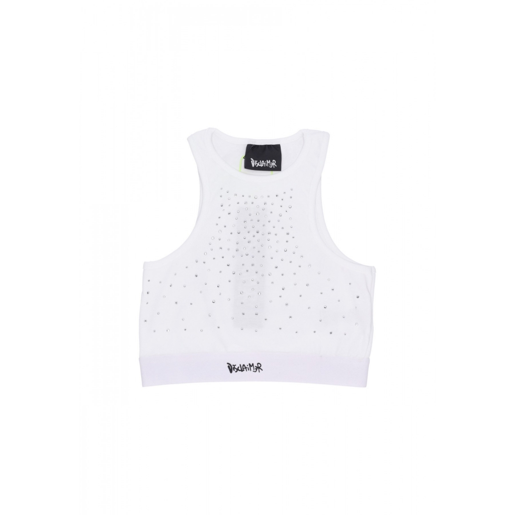 top donna w strass top WHITE
