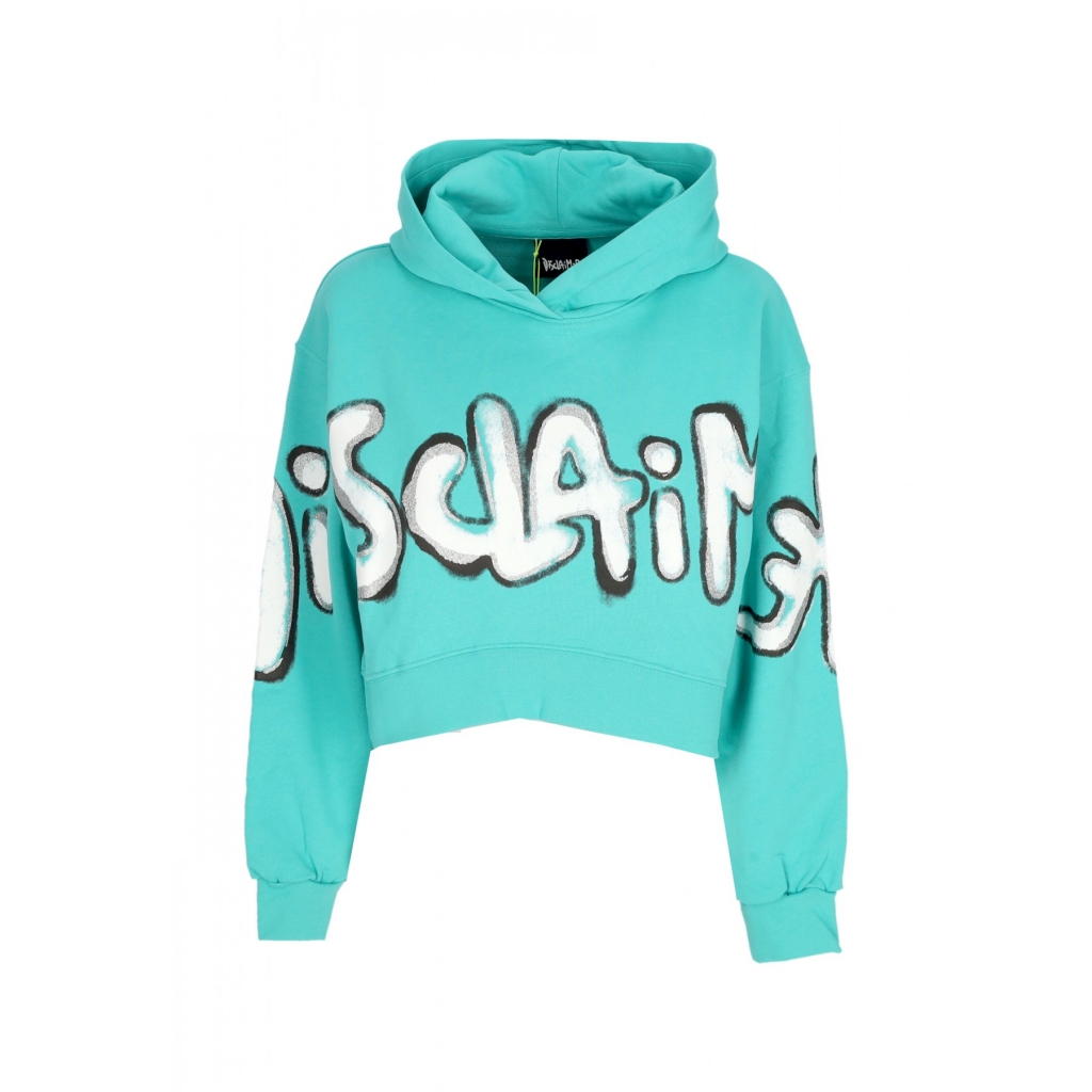 felpa leggera cappuccio corta donna w big logo crop hoodie MINT