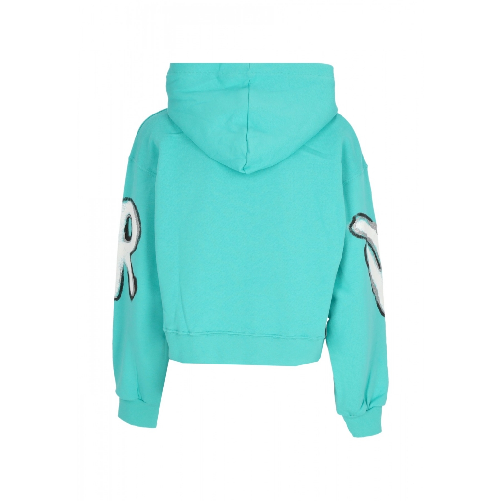 felpa leggera cappuccio corta donna w big logo crop hoodie MINT