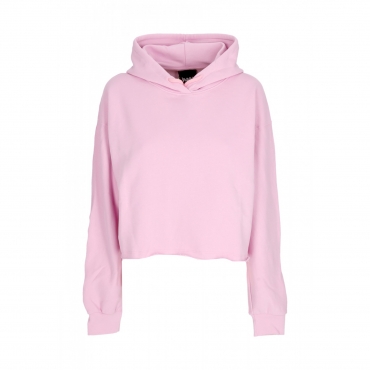 felpa leggera cappuccio corta donna w strass logo crop hoodie PINK/STRASS BOREAL