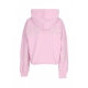 felpa leggera cappuccio corta donna w strass logo crop hoodie PINK/STRASS BOREAL