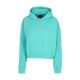 felpa leggera cappuccio donna w logo crop hoodie MINT