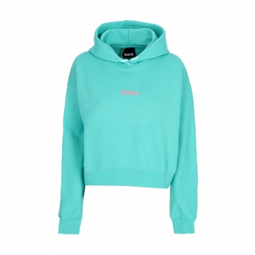 felpa leggera cappuccio donna w logo crop hoodie MINT