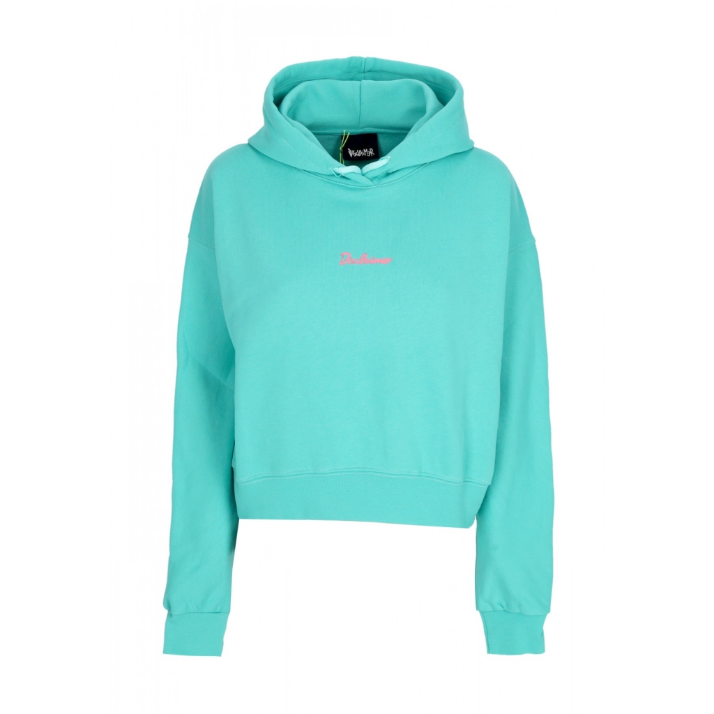 felpa leggera cappuccio donna w logo crop hoodie MINT