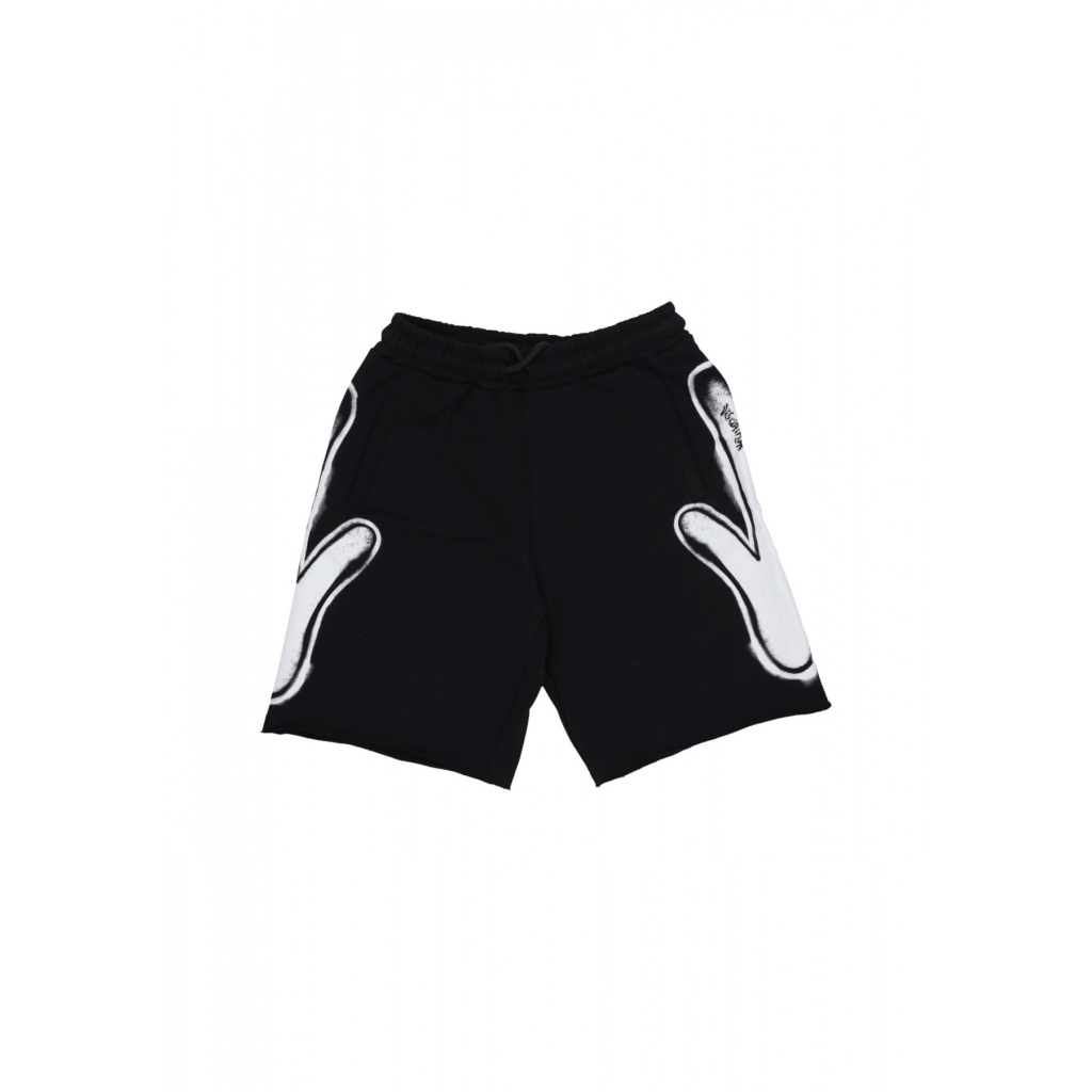 pantalone corto tuta uomo side logo short BLACK