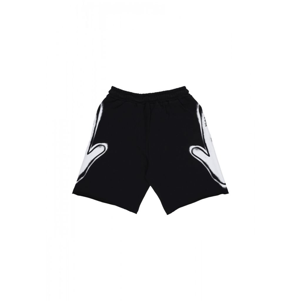 pantalone corto tuta uomo side logo short BLACK