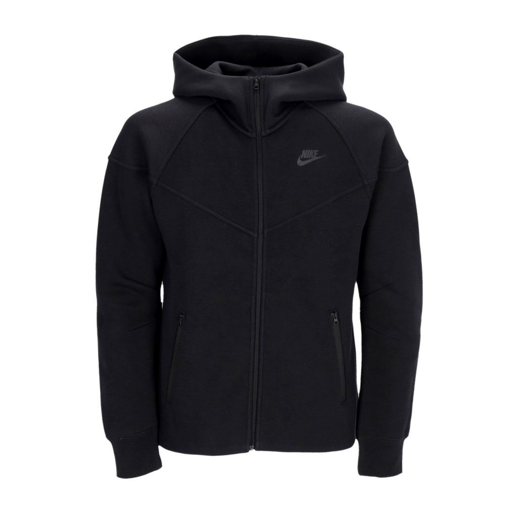 felpa leggera cappuccio zip donna w sportswear tech fleece windrunner full-zip hoodie BLACK/BLACK