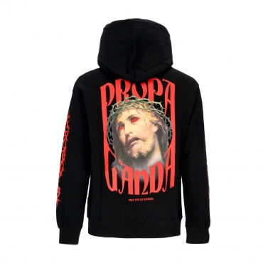 felpa cappuccio uomo crown hoodie BLACK
