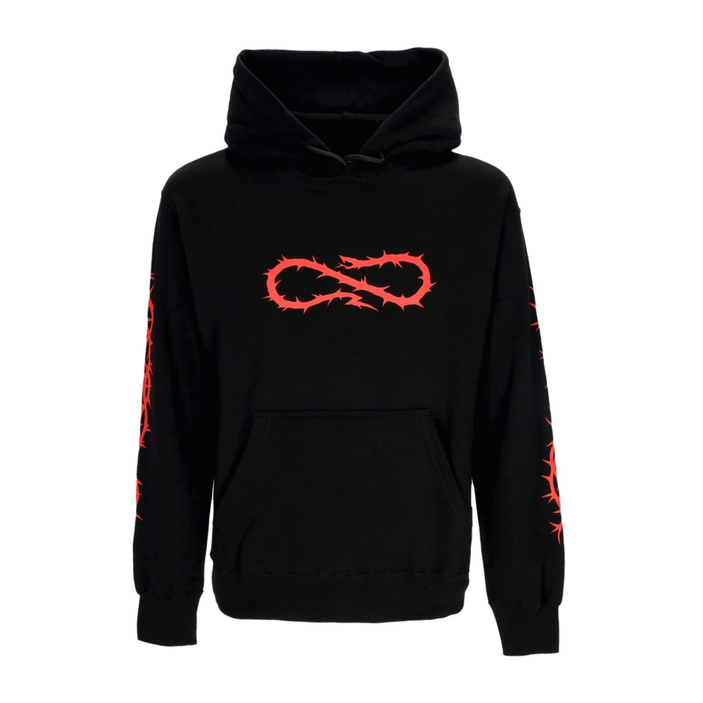 felpa cappuccio uomo crown hoodie BLACK