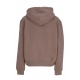felpa cappuccio zip donna w chest signature essential zip hoodie TAUPE