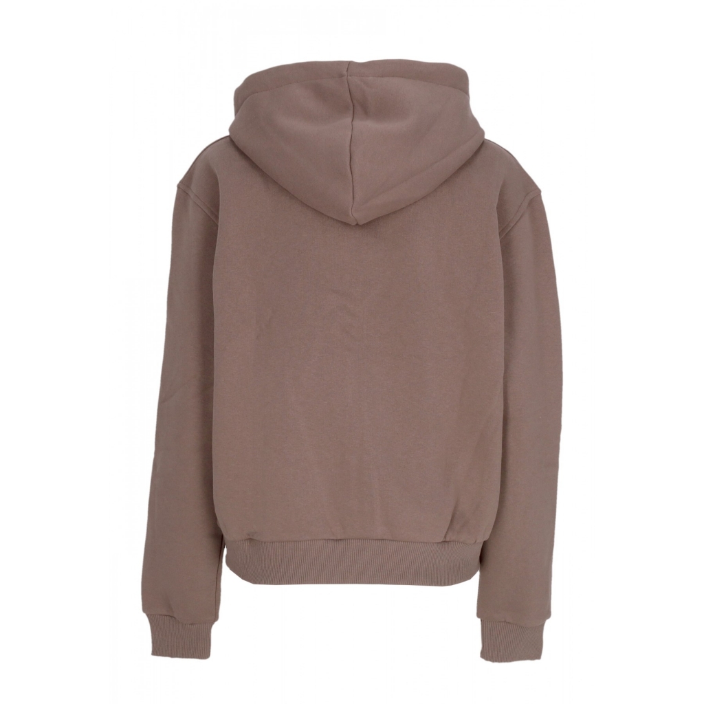 felpa cappuccio zip donna w chest signature essential zip hoodie TAUPE