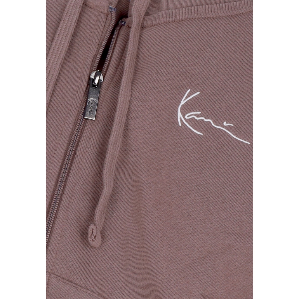 felpa cappuccio zip donna w chest signature essential zip hoodie TAUPE