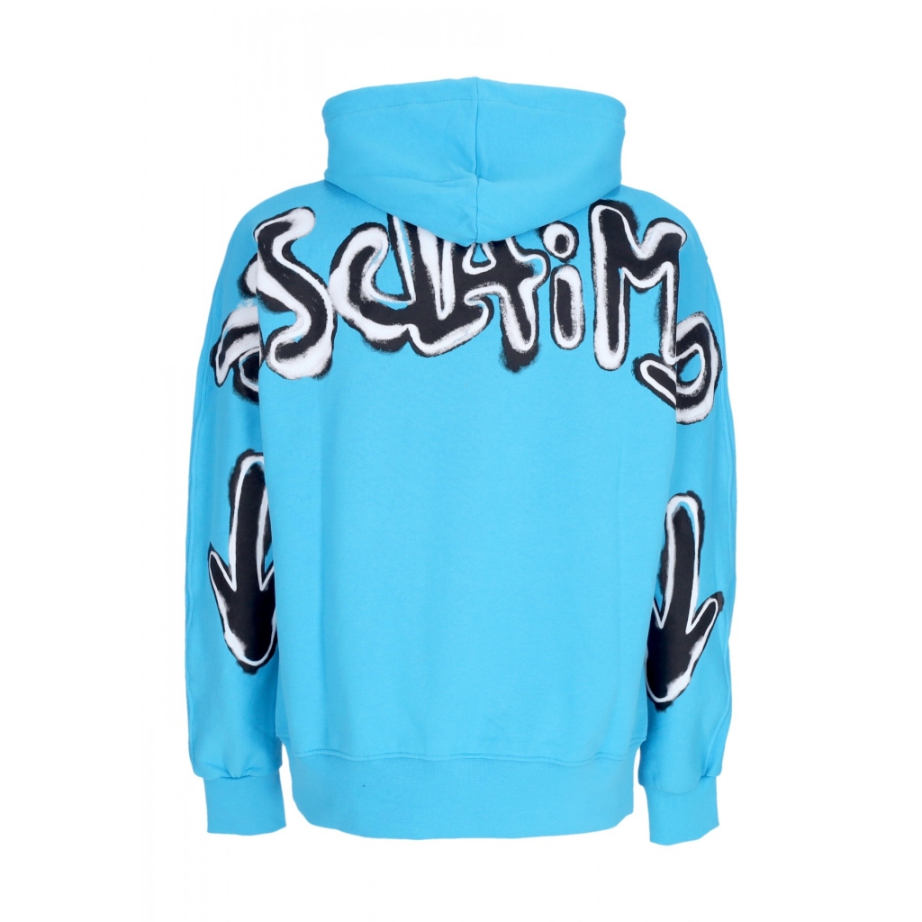 felpa leggera cappuccio uomo logo hoodie TURQUOISE/ST BLACK