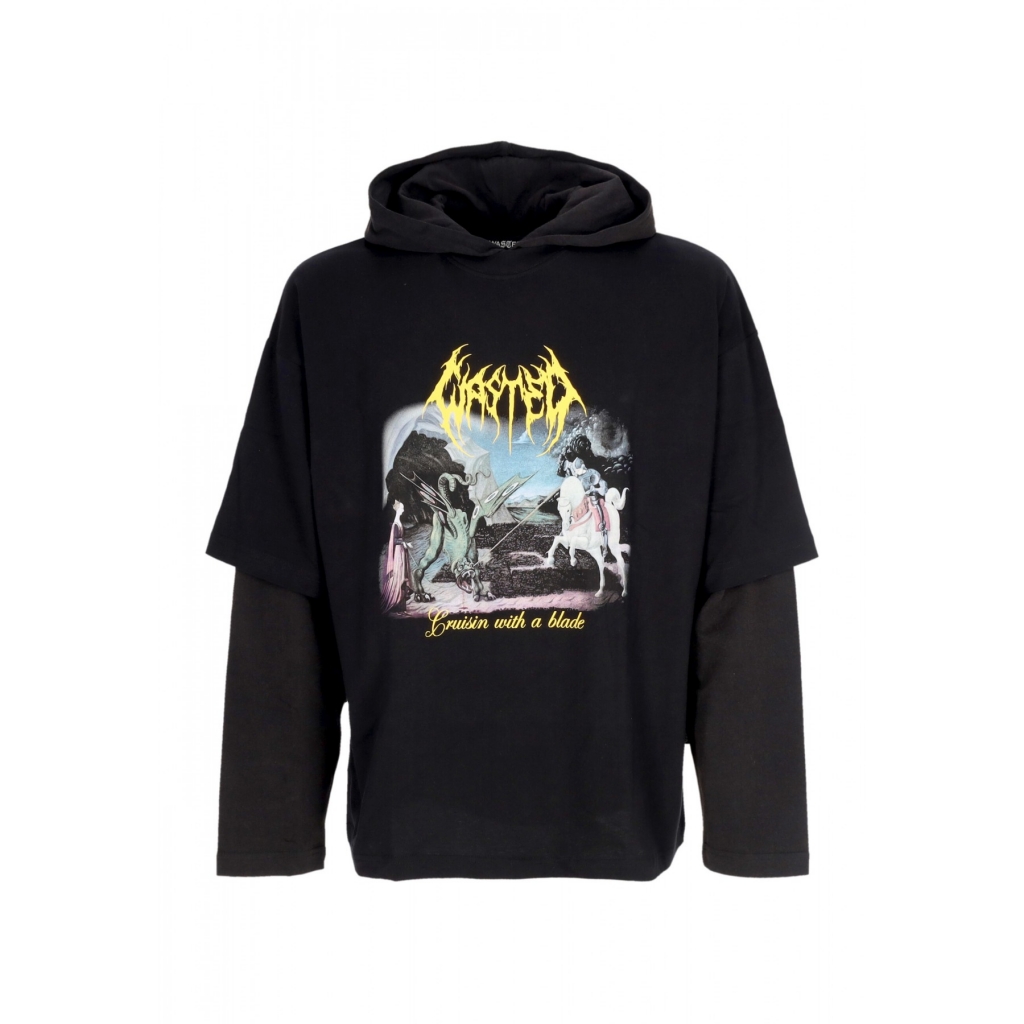 maglietta manica lunga uomo tale hoodie age BLACK/FADED BLACK