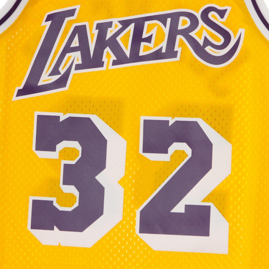 canotta basket uomo nba swingman jersey hardwood classics no32 magic johnson 1984-85 loslak home ORIGINAL TEAM COLORS