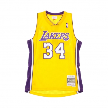 CANOTTA BASKET NBA SWINGMAN JERSEY SHAQUILLE ONEAL NO34 1999-00 LOSLAK HOME ORIGINAL TEAM COLORS