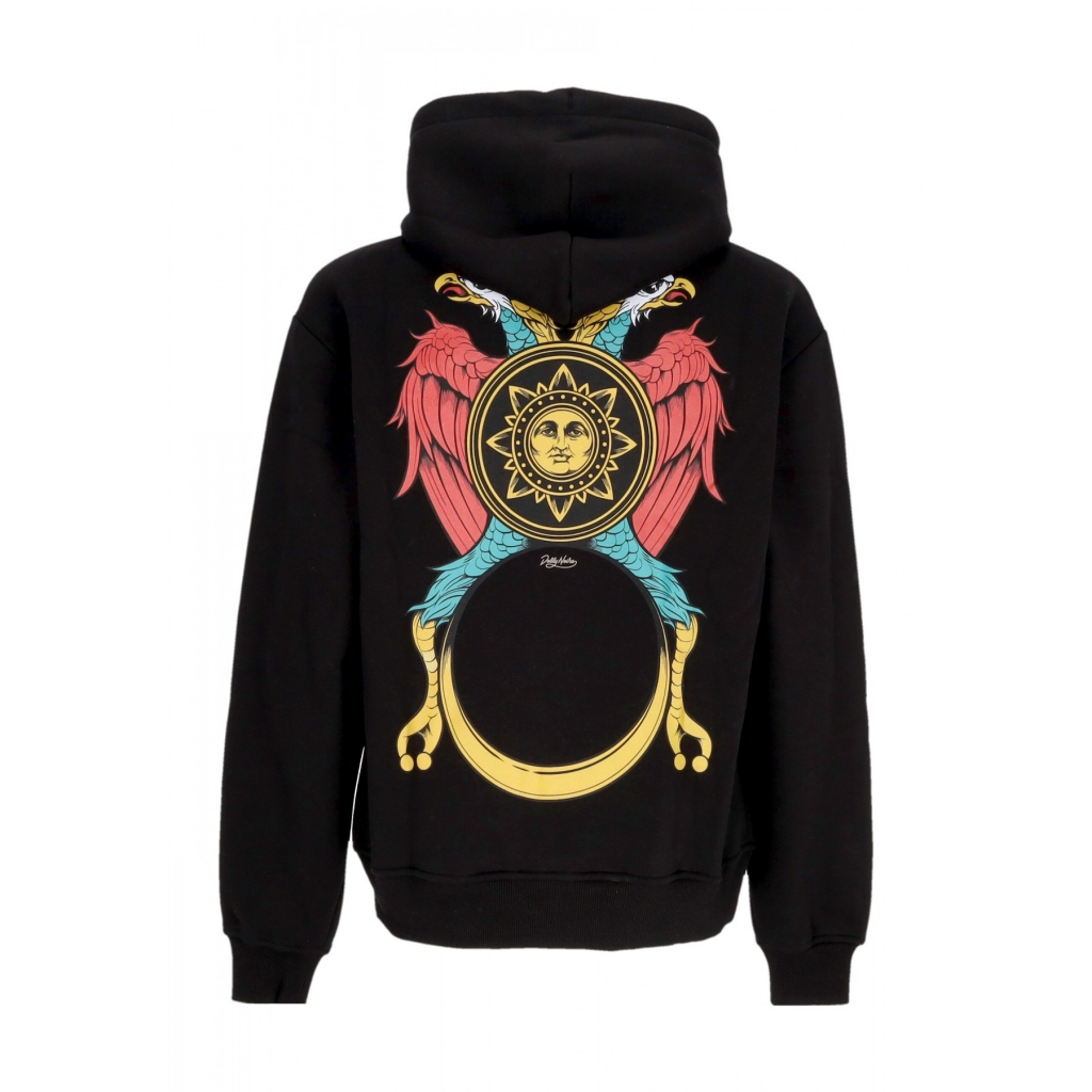 felpa cappuccio uomo asso di denari hoodie BLACK