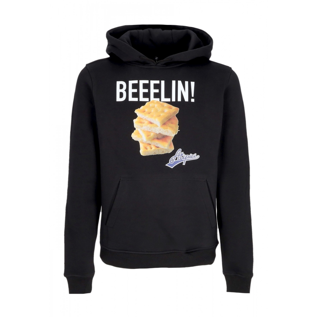 felpa cappuccio uomo beeelin hoodie BLACK