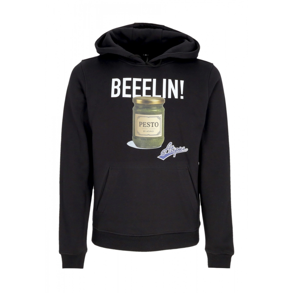 felpa cappuccio uomo beeelin hoodie BLACK