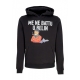 felpa cappuccio uomo me ne batto u belin hoodie BLACK