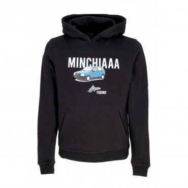 felpa cappuccio uomo minchiaaa hoodie BLACK