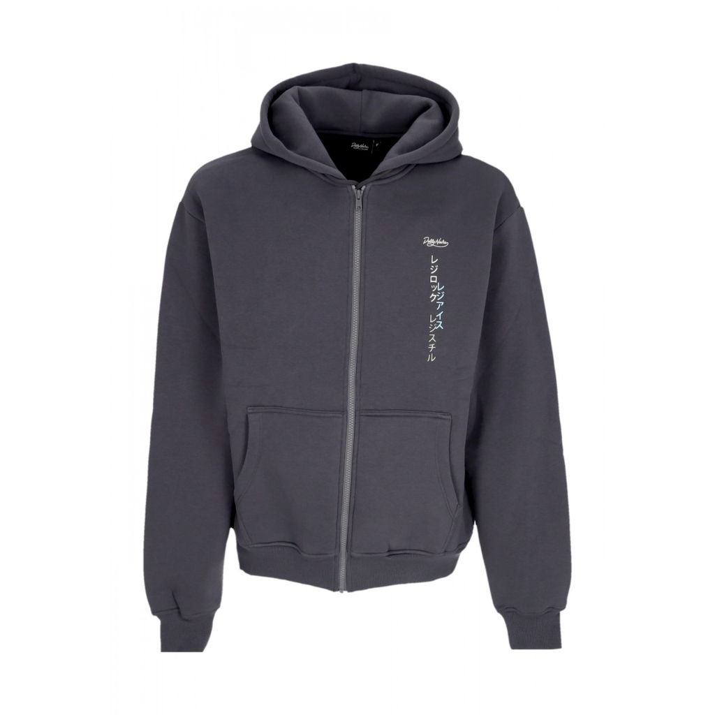 felpa cappuccio zip uomo regi zip hoodie TEAL
