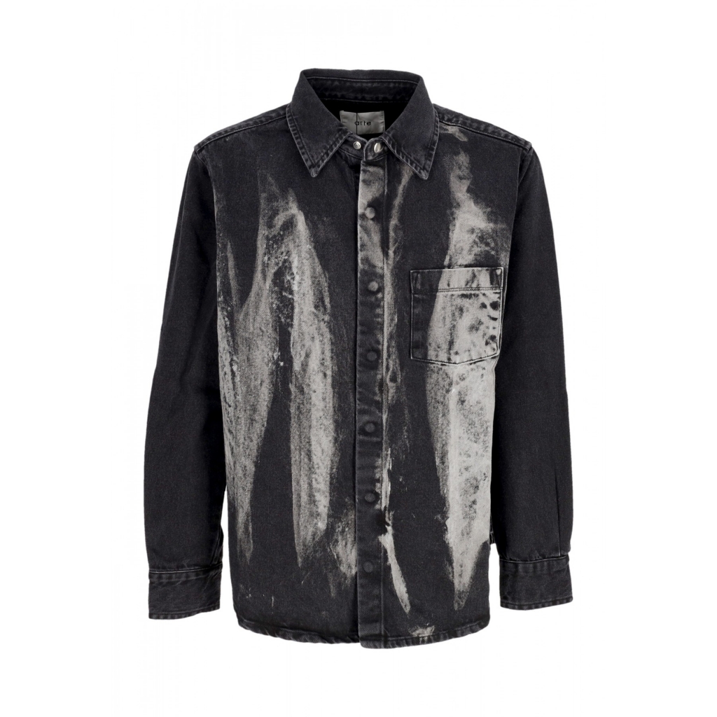 camicia manica lunga uomo denim shirt BLACK DENIM