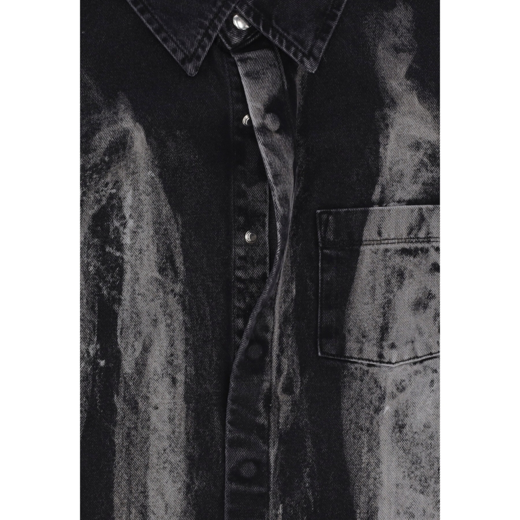 camicia manica lunga uomo denim shirt BLACK DENIM