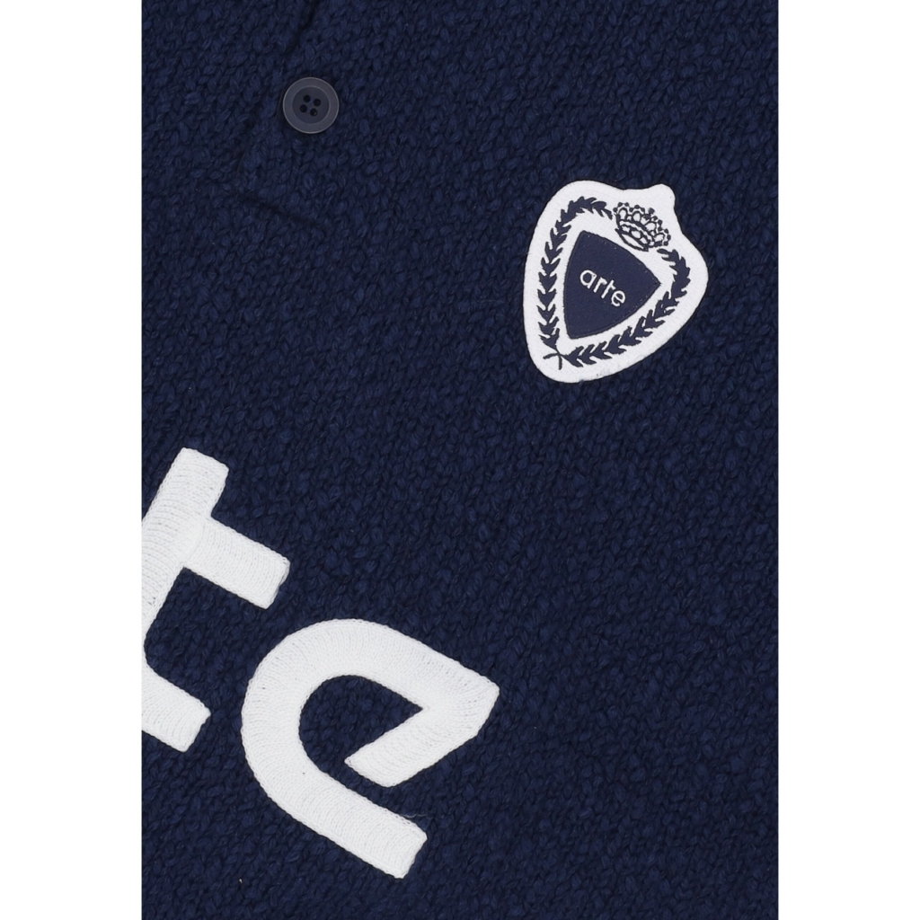 polo manica corta uomo football knit sweater BLUE