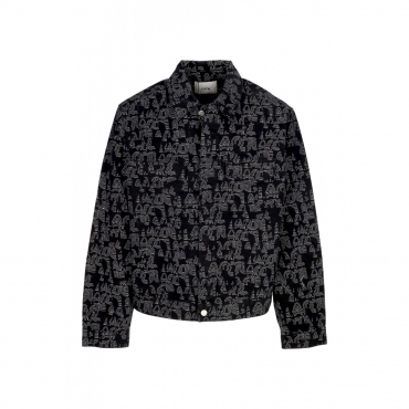 giubbotto uomo allover logo jacket BLACK