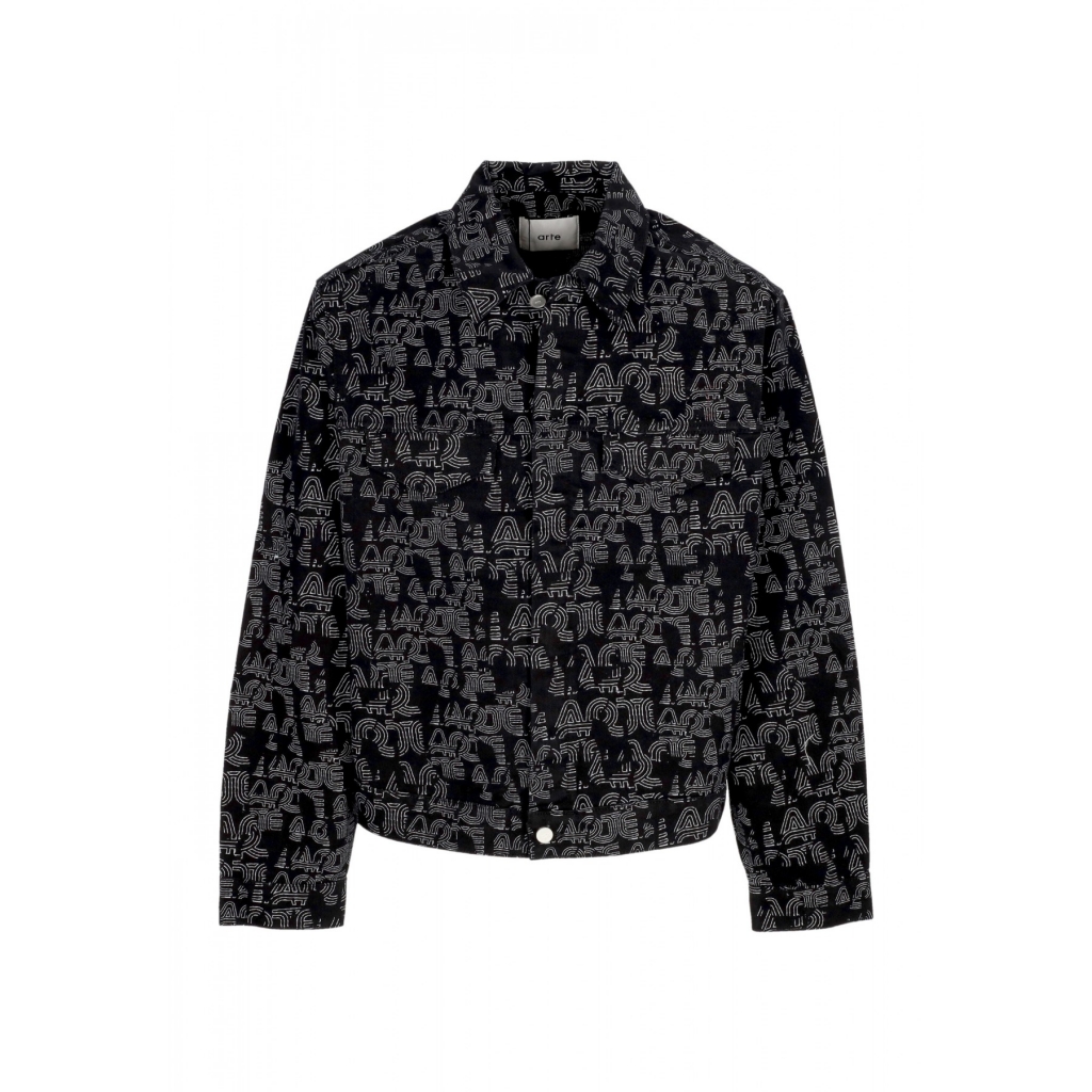 giubbotto uomo allover logo jacket BLACK