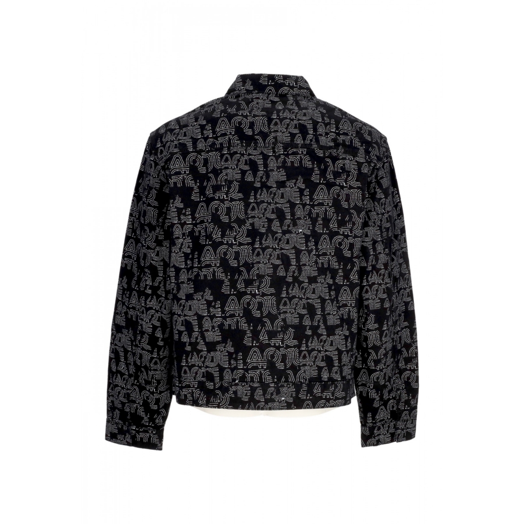 giubbotto uomo allover logo jacket BLACK