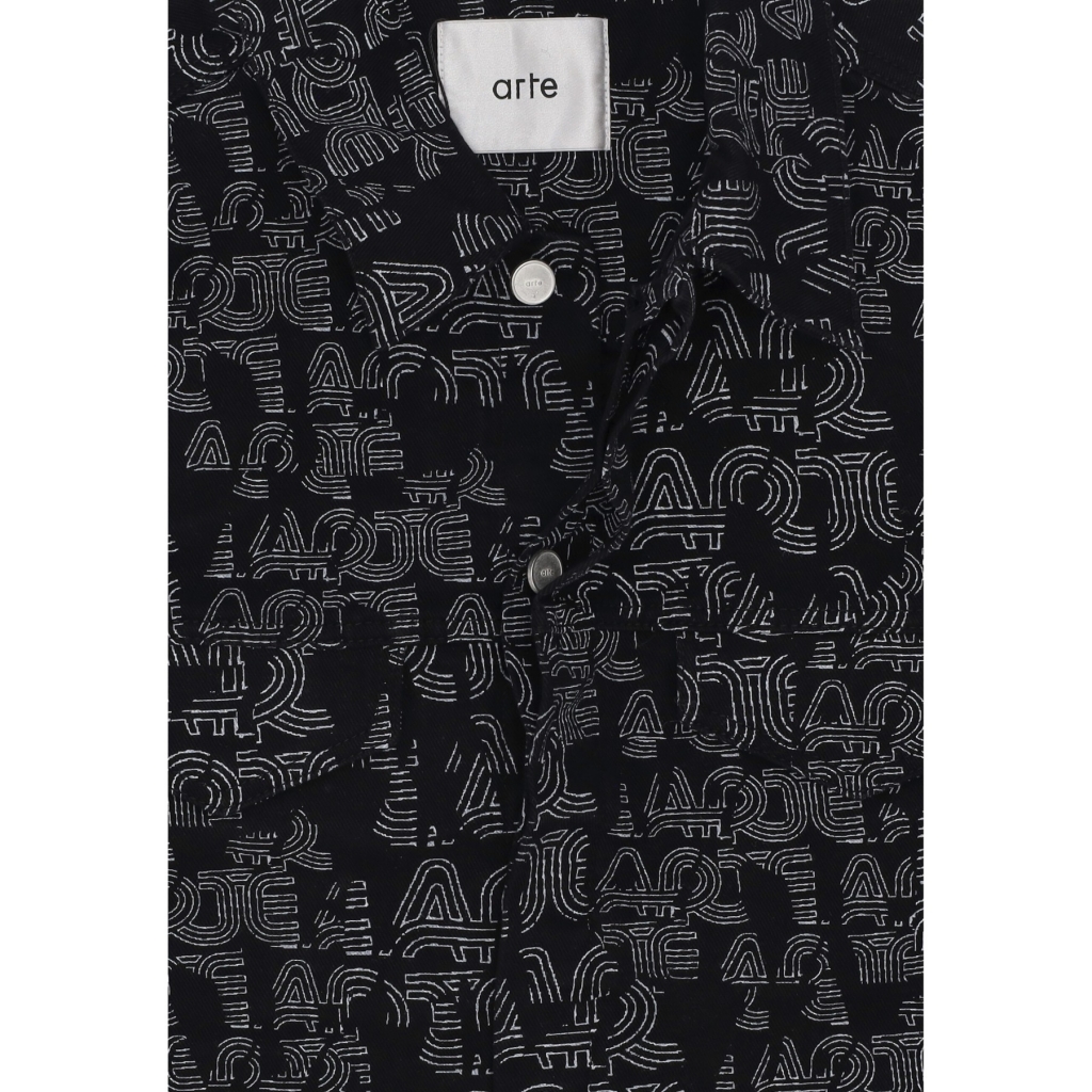 giubbotto uomo allover logo jacket BLACK