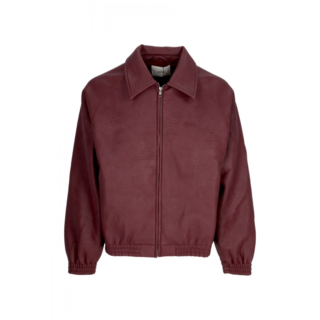 giubbotto uomo basic leather jacket BORDEAUX