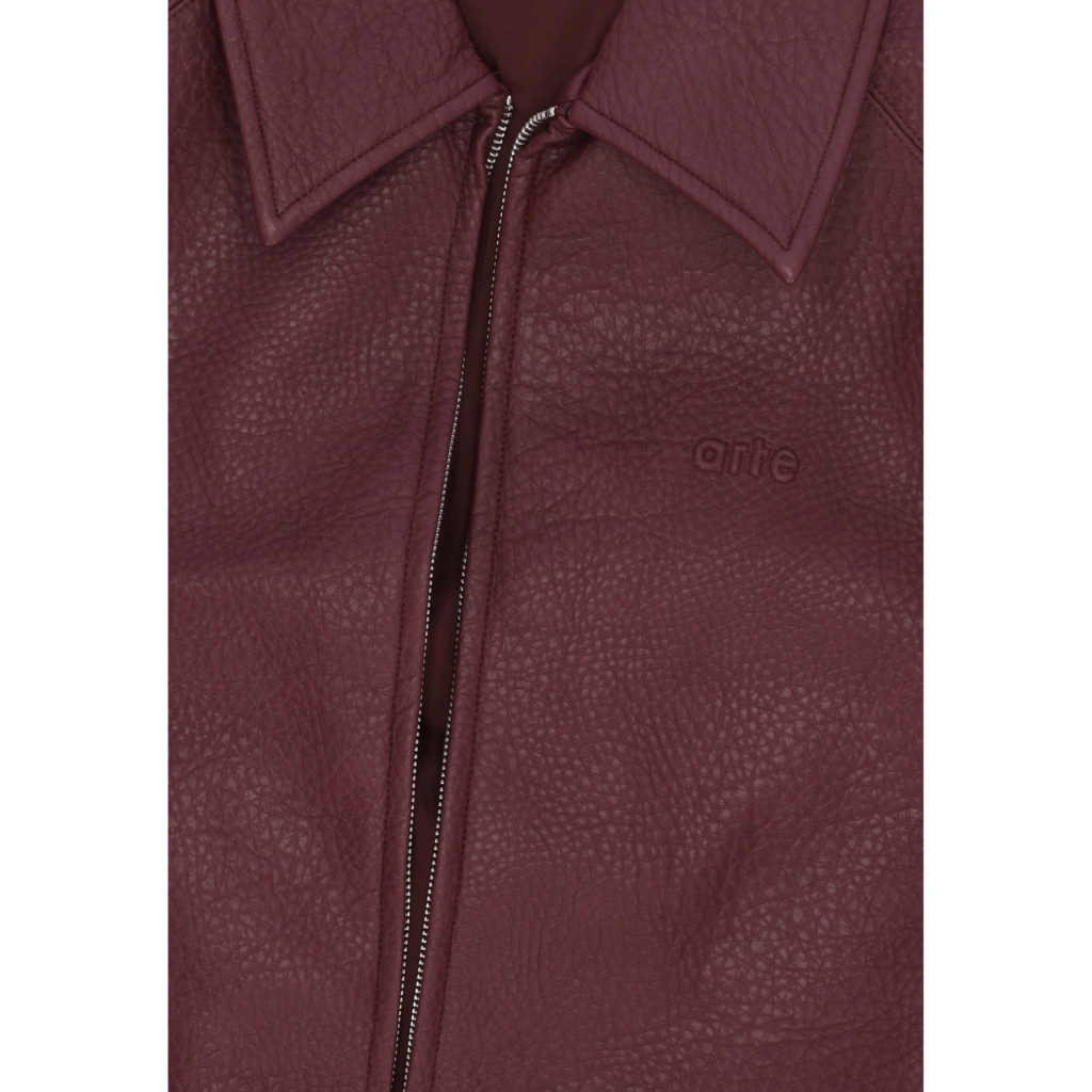 giubbotto uomo basic leather jacket BORDEAUX