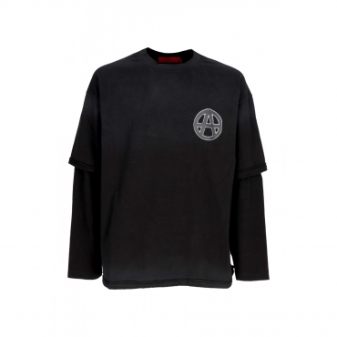 maglietta manica lunga uomo layered l/s tee WASHED BLACK