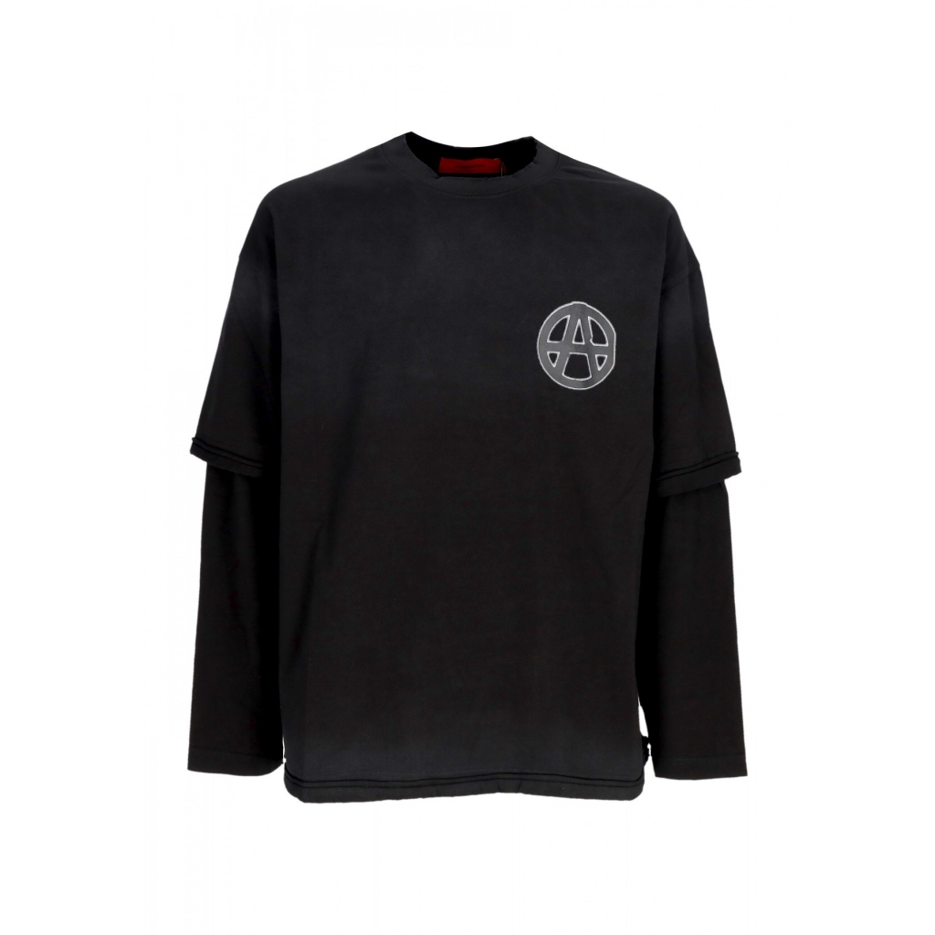 maglietta manica lunga uomo layered l/s tee WASHED BLACK