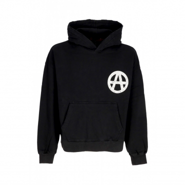 felpa cappuccio uomo anarchy hoodie WASHED BLACK