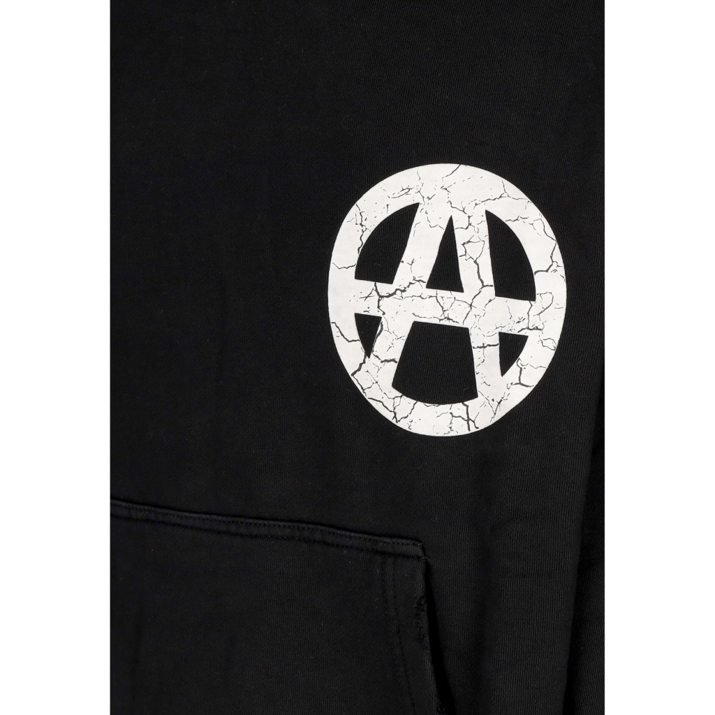 felpa cappuccio uomo anarchy hoodie WASHED BLACK